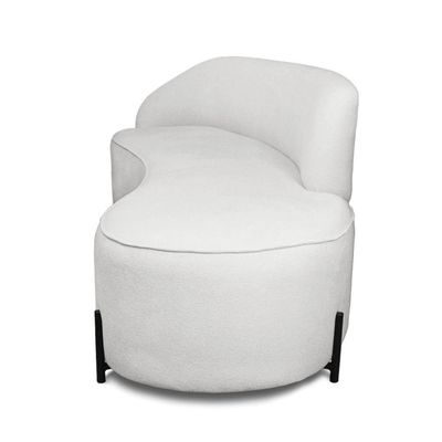 Sofá 2 Lugares Orgânico 140cm Pé Ferro Pto Morgan Bouclê L01 - D'rossi Cor Cinza