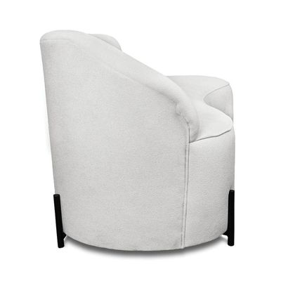 Sofá 2 Lugares Orgânico 140cm Pé Ferro Pto Morgan Bouclê L01 - D'rossi Cor Cinza