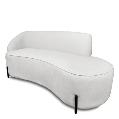 Sofá 2 Lugares Orgânico 140cm Pé Ferro Pto Morgan Bouclê L01 - D'rossi Cor Cinza