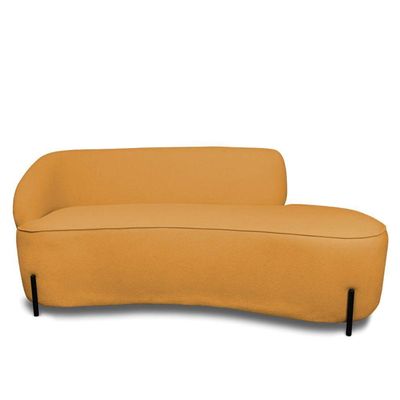 Sofá 2 Lugares Orgânico 140cm Pé Ferro Pto Morgan Bouclê L01 - D'rossi Cor Mostarda