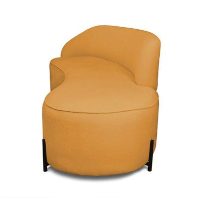 Sofá 4 Lugares Orgânico 220cm Pé Ferro Pto Morgan Bouclê L01 - D'rossi Cor Mostarda