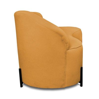 Sofá 4 Lugares Orgânico 220cm Pé Ferro Pto Morgan Bouclê L01 - D'rossi Cor Mostarda