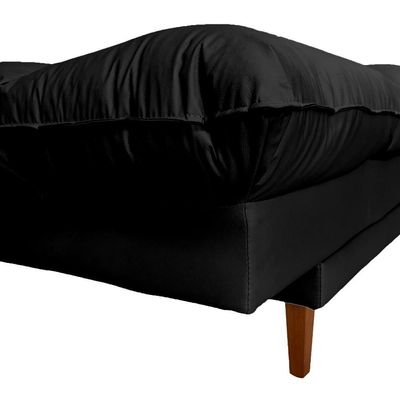 Sofá Cama Andorra Com Banqueta Corano 3 Lugares Reclinável Império Preto 311