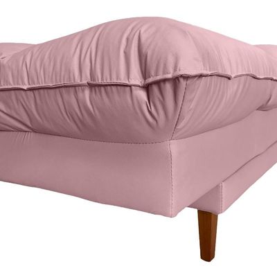 Sofá Cama Andorra Com Banqueta Corano 3 Lugares Reclinável Império Rosa 309