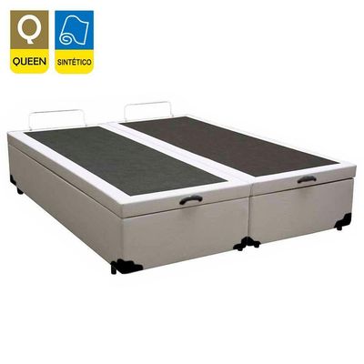Cama Box Baú Queen Bipartido Sintético Sereneprime Branco 158x198x44.