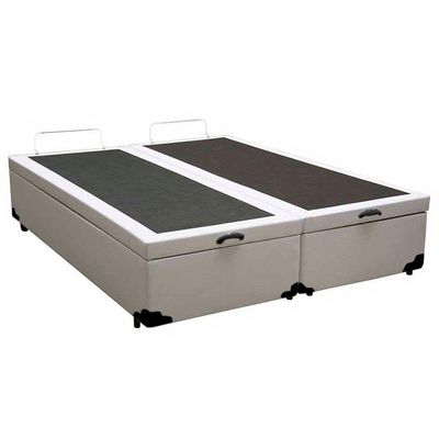 Cama Box Baú Queen Bipartido Sintético Sereneprime Branco 158x198x44.