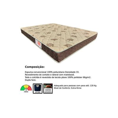 Cama Box Baú Queen: Colchão Espuma D33 Orthoflex Comfortpedic Line + Base CRC Suede Clean(158x198)