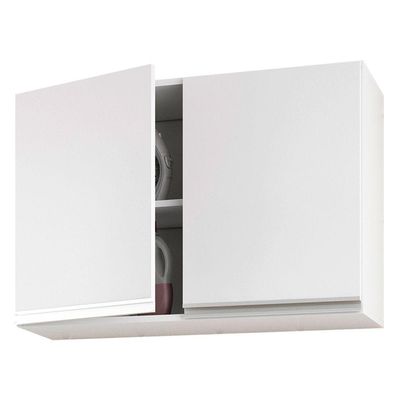Kit área De Serviço E Lavanderia Com 02 Armários Aéreo 80cm 100% Mdf Branco - Abmaza