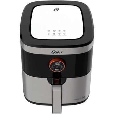 Fritadeira Elétrica Oster 2 em 1 Sem Óleo 4.8L 1500W OFRT660 Preta/Inox 110V