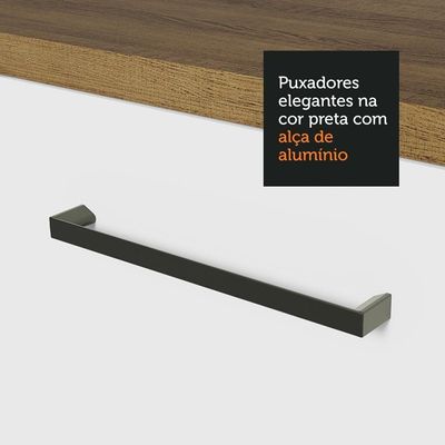 Kit Balcão E Armário Aéreo Multiuso 120cm Branco/rustic