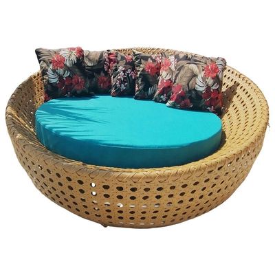 Chaise Sofá Redondo Concha 1,60m Fibra Para Jardim Piscina Nossa Kasa Móveis Palha