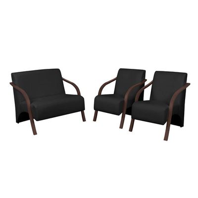 Conjunto Vênus Braço Madeira D Salla Courino Preto