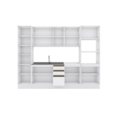 Cozinha Modulada Celeste Kappesberg 100% Mdf Branco 300cm