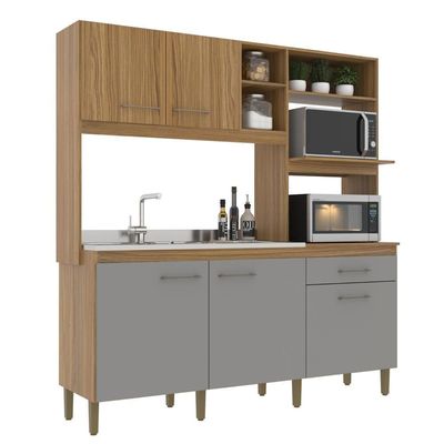 Cozinha 5 Portas E 1 Gaveta Co1515 Ipe Griseo Decibal Ipê|griseo