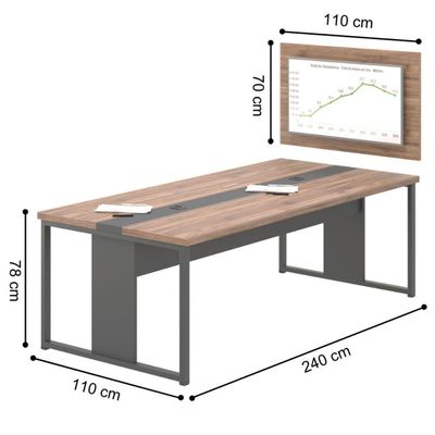Mesa Para Escritório Com Painel Tv 40 Lisboa Noce Preto