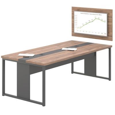 Mesa Para Escritório Com Painel Tv 40 Lisboa Noce Preto