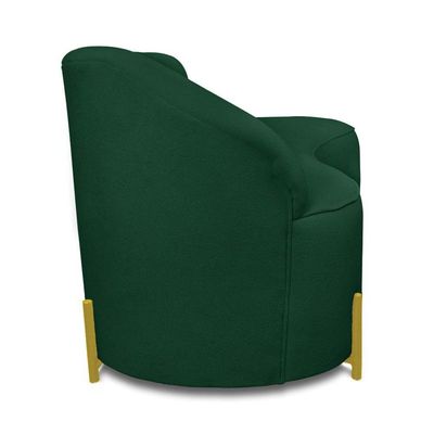 Sofá 3 Lugares Orgânico 180cm Pé Ferro Dou Morgan Bouclê L01 - D'rossi Cor Verde