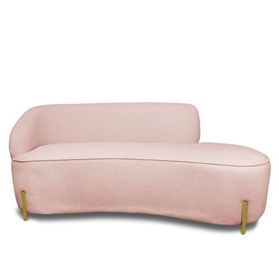 Sofá 4 Lugares Orgânico 220cm Pé Ferro Dou Morgan Bouclê L01 - D'rossi Cor Rose