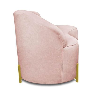 Sofá 4 Lugares Orgânico 220cm Pé Ferro Dou Morgan Bouclê L01 - D'rossi Cor Rose