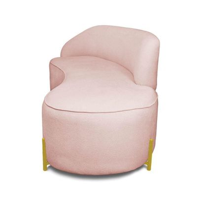 Sofá 4 Lugares Orgânico 220cm Pé Ferro Dou Morgan Bouclê L01 - D'rossi Cor Rose