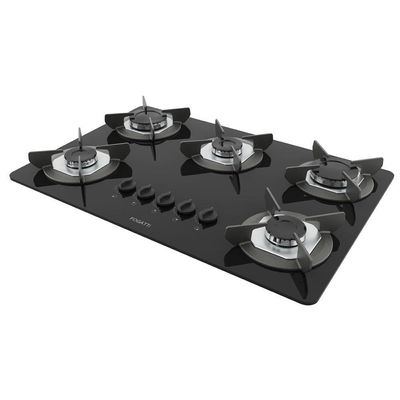 Cooktop Fogatti Safe Ferro Fundido 5 Bocas à Gás Preto Bivolt