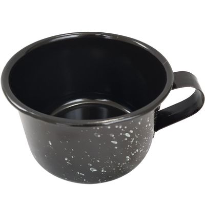 Caneca Esmaltada Grande Leiteira 600ml Caneca Rustico Preta