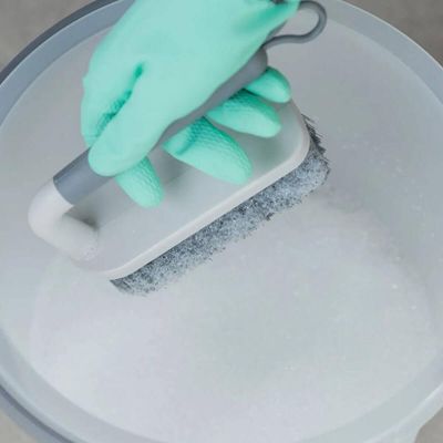 Kit Limpeza Doméstica 3 Peças Borrifador 500ml Rodo Escovão Bege Flow Ou