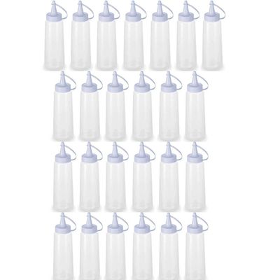 25 Bisnagas de Condimentos Plásticas 250ml para Molhos Ketchup Maionese Plasvale Profissionais