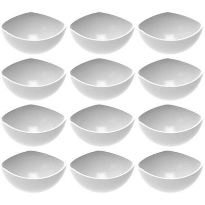 12 Potes de Sobremesa Doces Branco Avulso 265ml Plástico Trio Crippa Tigela Unitária