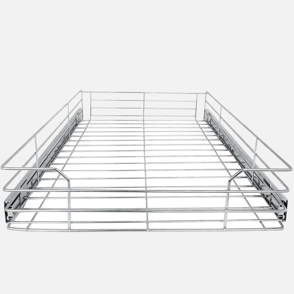 Gaveta Aramada 50cm Deslizante com Corrediças Fruteira para Armário Giosul Aço Cromado