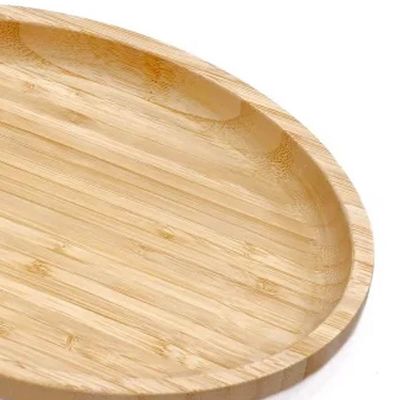 12 Bandejas de Bambu 28cm Plasvale Travessa Petisqueira Oval Multiuso Servir Decorar