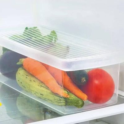 Kit 6 Organizadores de Geladeira 4,2L Legumes Verduras Tampa Ventilável Caixa Plástica