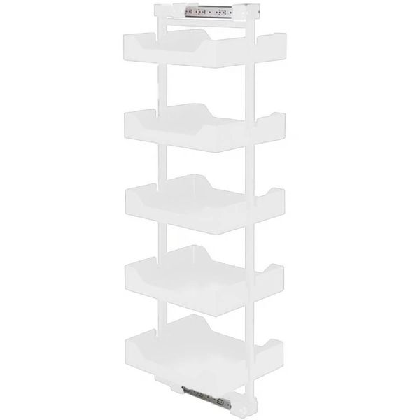 Coluna Deslizante Masutti Branca 5 Bandejas Embutir 33x48x152cm Cozinha Gavetas com Corrediça