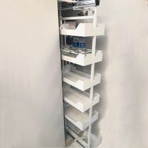 Coluna Deslizante Masutti Branca 5 Bandejas Embutir 33x48x152cm Cozinha Gavetas com Corrediça