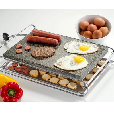 Grill Chapa Elétrica Grelha De Pedra Granito Para Cozimento Stone Grill Inox / 127v