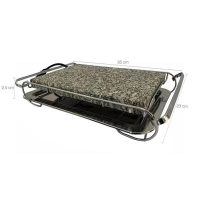 Grill Chapa Elétrica Grelha De Pedra Granito Para Cozimento Stone Grill Inox / 220v