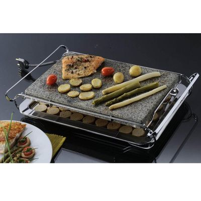 Grill Chapa Elétrica Grelha De Pedra Granito Para Cozimento Stone Grill Inox / 220v