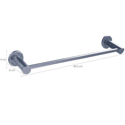 Toalheiro 30cm Aço Inox Suporte Porta Toalha de Rosto Parede Banheiro Jasmin