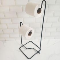Papeleira de Chão Preto Fosco para Banheiro Porta Rolo de Papel Higiênico Lyon Schmitt