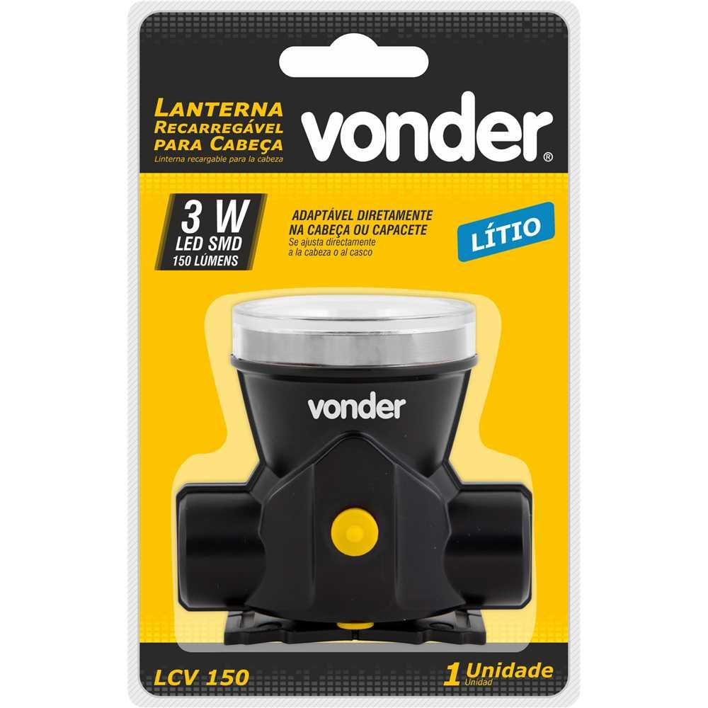 Lanterna de LED para cabeça recarregável LCV 150 VONDER