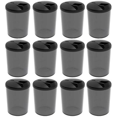 Kit 12 Farinheiras Porta Farofa Temperos Fumê com Tampa 400ml Crippa