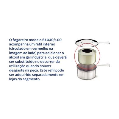 Rechaud Tramontina Redondo 4,3l Inox com Tampa de Vidro e Fogareiro Banho Maria