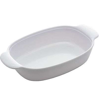 Kit 5 Travessas para Servir de Melamina Branca 23cm com Alças para Restaurantes Casa Milão Lyor