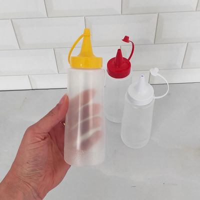 Bisnaga Plástica Lanchonete Ketchup Molhos 250ml Plasvale com Tampa Vermelha