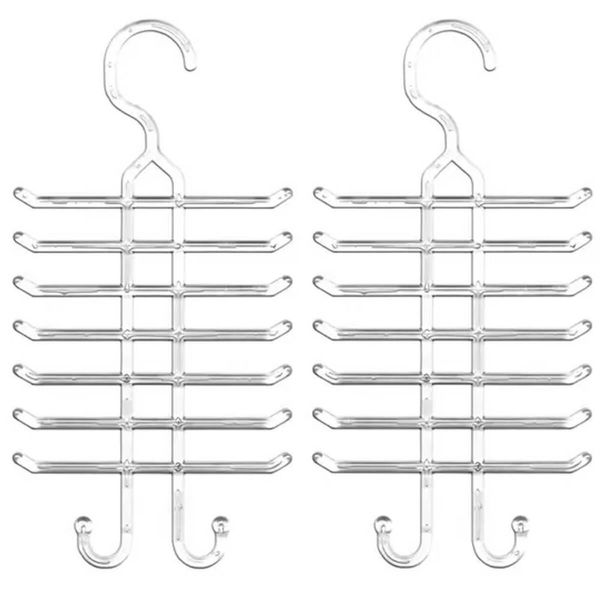 Kit 2 Cabides para Gravatas Cintos Suporte Organizador de Closets Armários Cristal