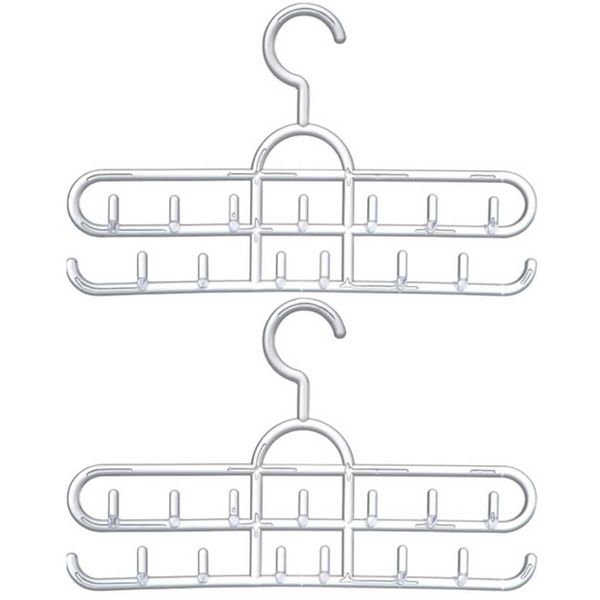 Kit 2 Cabides para Cintos Suportes Organizadores Lenços Colares 13 Ganchos Cristal Cinquetti