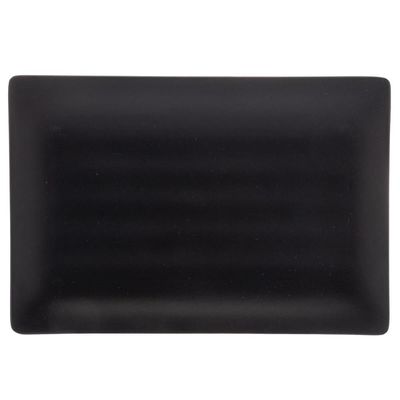 Travessa Retangular de Melamina para Sushi Sashimi 24,5x16,5cm Comida Japonesa Lyor Preto