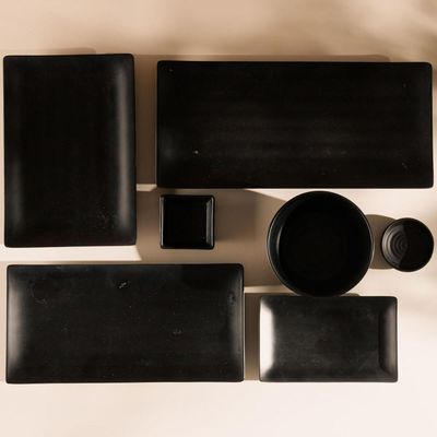 Ramekin Melamina Preto 40ml Molheira Lyor Porta Shoyu Quadrado Tóquio Potinho Pequeno