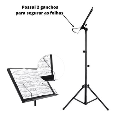Estante Partitura Maestro Reforçada Púlpitos Pastas Livros