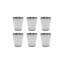 Copo Mini Aço Inox 30ml Cafe Molho Sobremesa Aperitivo 6un